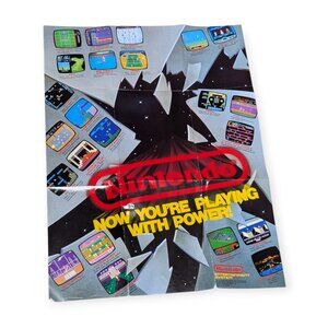 Vintage 1988 Nintendo NES Poster 20" x 27" Printed in Japan